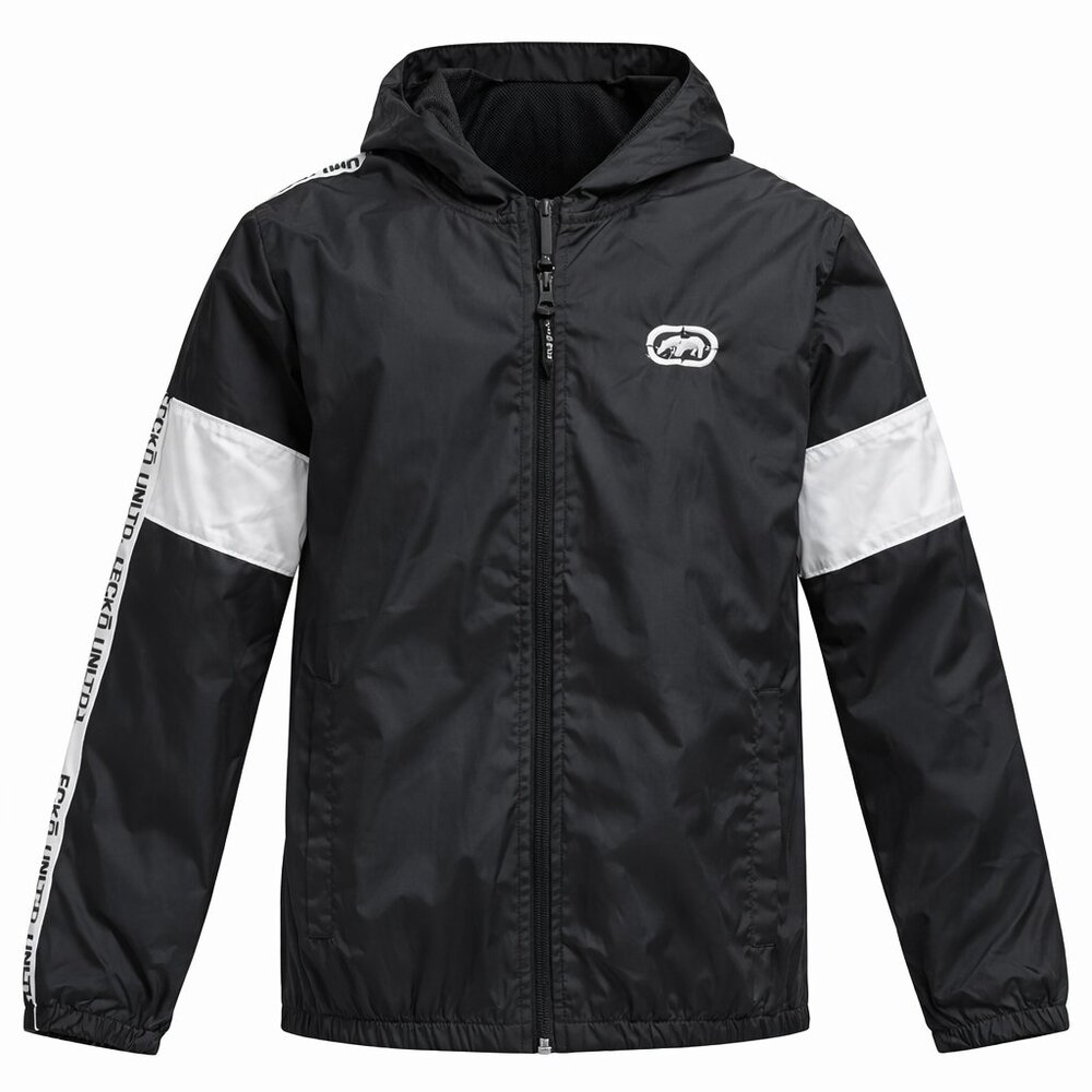 Ecko Unltd Boys Gray Hooded Windbreaker Size 10